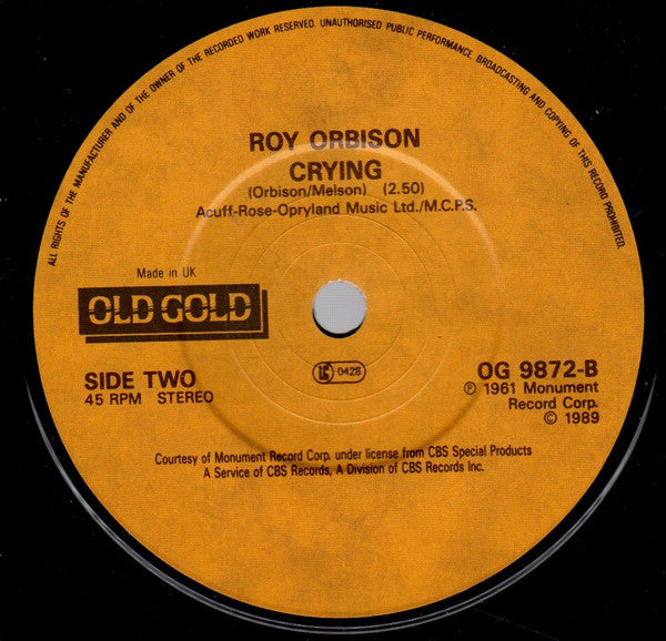 Roy Orbison -Running Scared / Crying