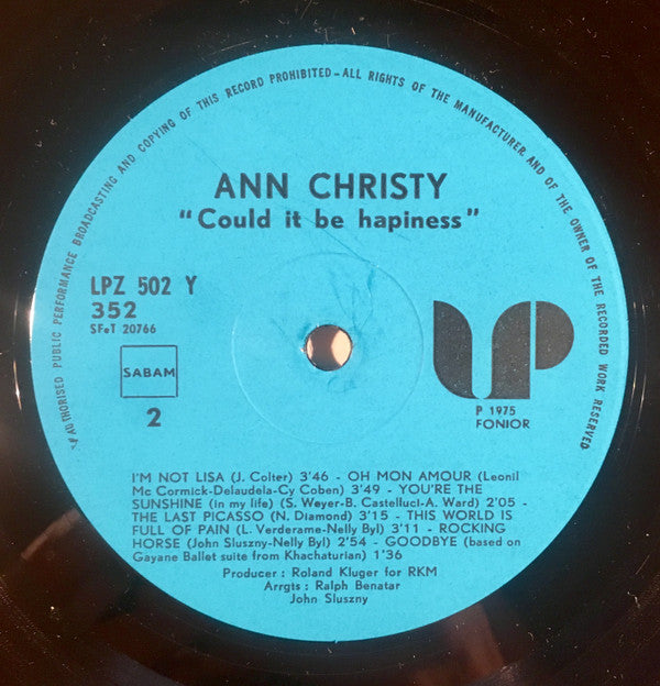 Ann Christy - Could It Be Happiness