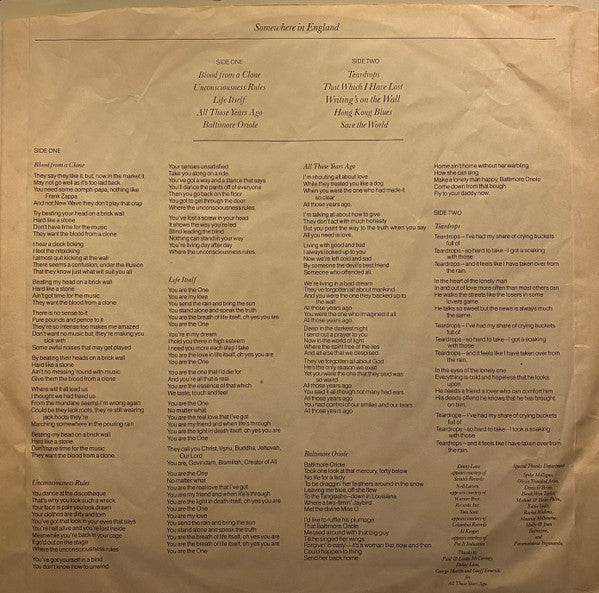 George Harrison -Somewhere In England