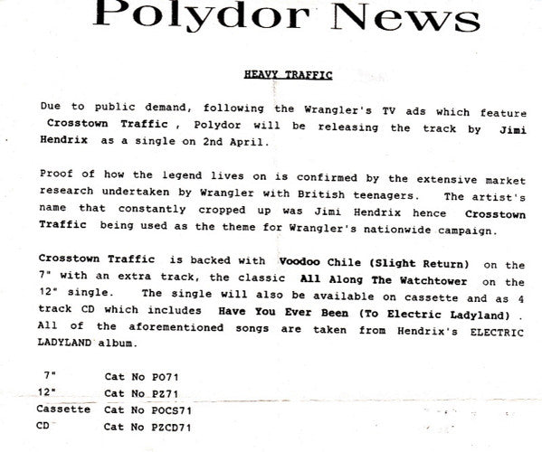 Jimi Hendrix - Crosstown Traffic