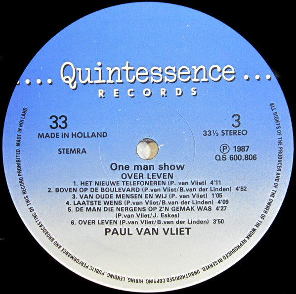 Paul Van Vliet (2) -One Man Show: Over Leven