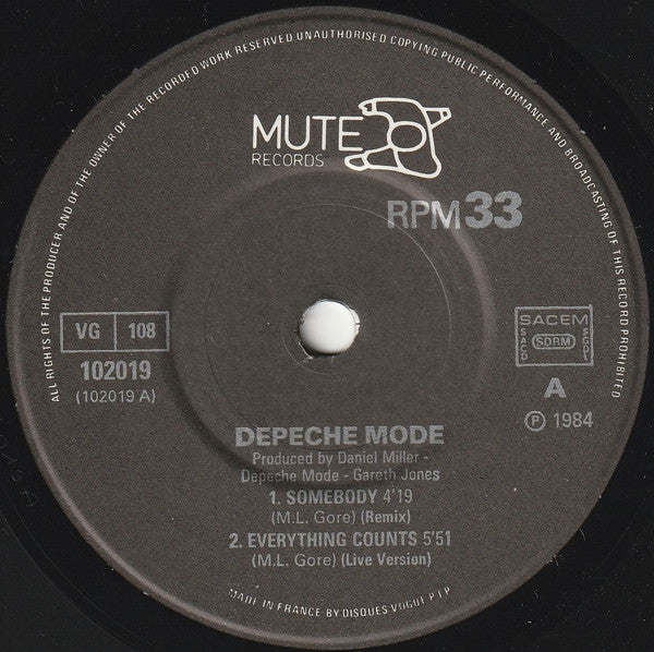 Depeche Mode -Blasphemous Rumours / Somebody