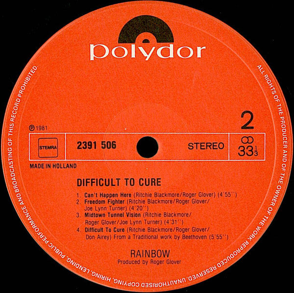 Rainbow -Difficult To Cure