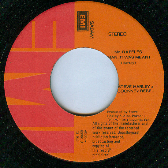 Steve Harley & Cockney Rebel -Mr. Raffles (Man, It Was Mean) / Sebastian