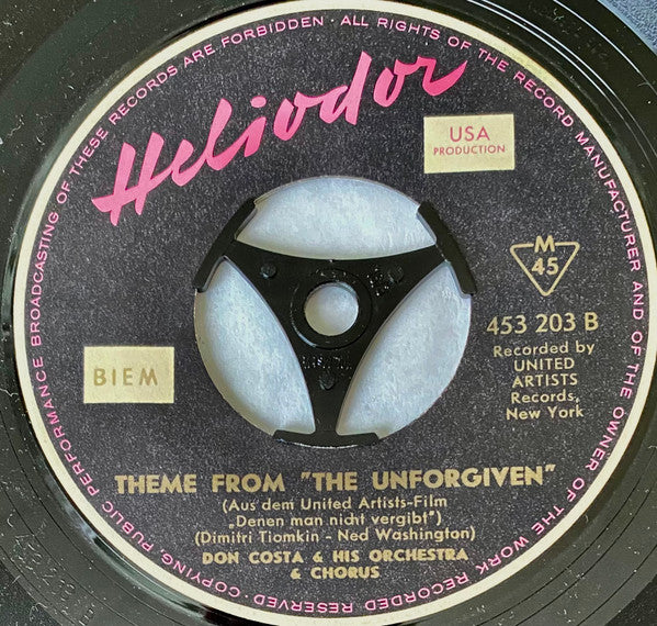 Don Costa & His Orchestra & Chorus* -Never On Sunday / Theme From "The Unforgiven"