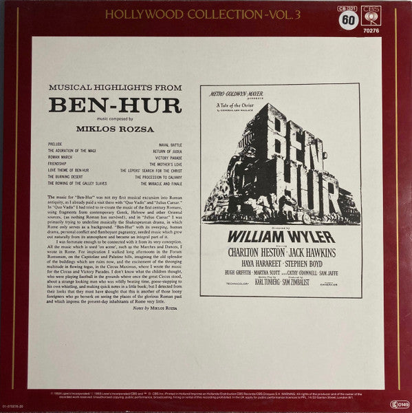 Miklos Rozsa* - Ben-Hur (Original Soundtrack Recording)