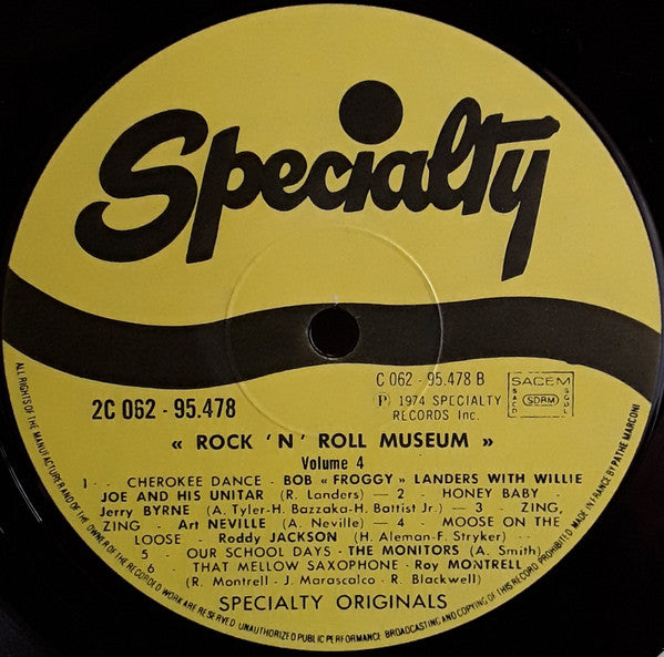 Various - Rock N' Roll Museum Vol 4 Specialty Originals