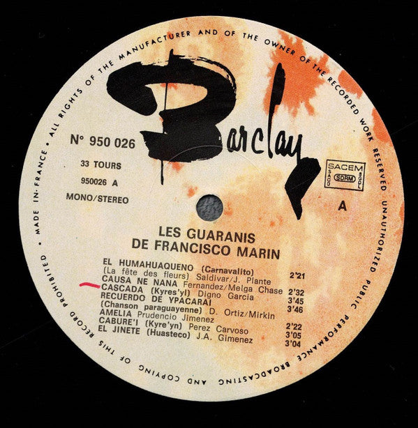 Les Guaranis De Francisco Marin (2) - Chants Et Danses D'Amérique Latine