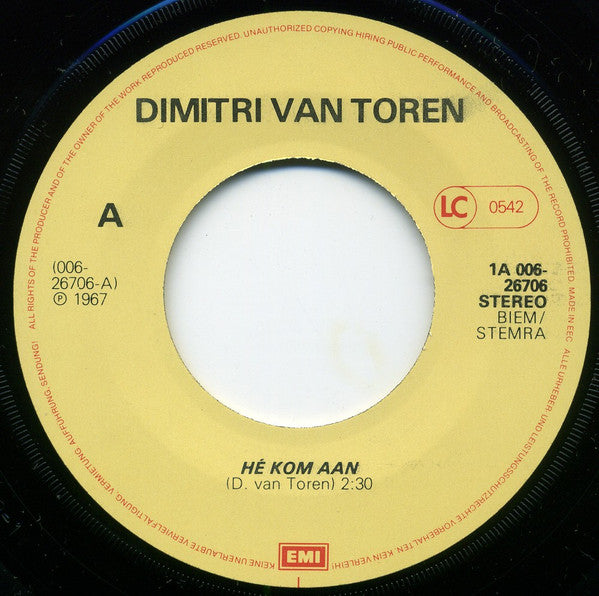 Dimitri van Toren -Hé Kom Aan / Een Lied Voor Kinderen