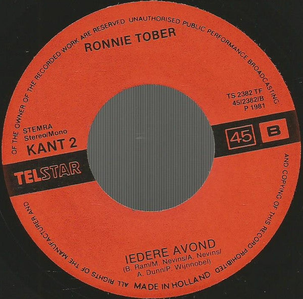 Ronnie Tober -Rozen Voor Sandra / Iedere Avond