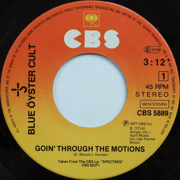 Blue Öyster Cult -Goin' Through The Motions