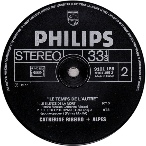 Catherine Ribeiro + Alpes -Le Temps De L'autre