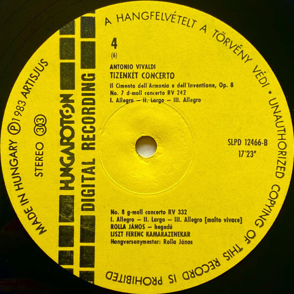 Vivaldi* - Liszt Ferenc Chamber Orchestra, János Rolla - 12 Concerti Op.8 - Il Cimento Dell' Armonia E Dell' Inventione Including "The Four Seasons"