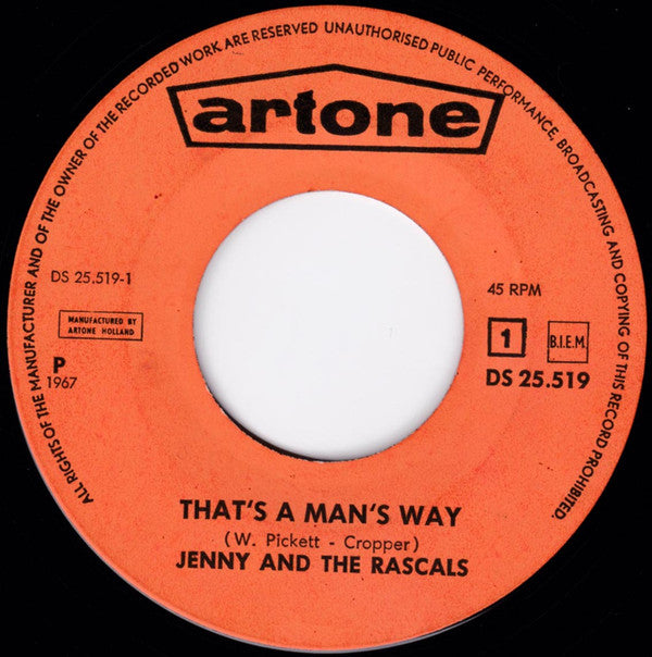 Jenny And The Rascals -That's A Man's Way / Baby You Know You Ain't Right