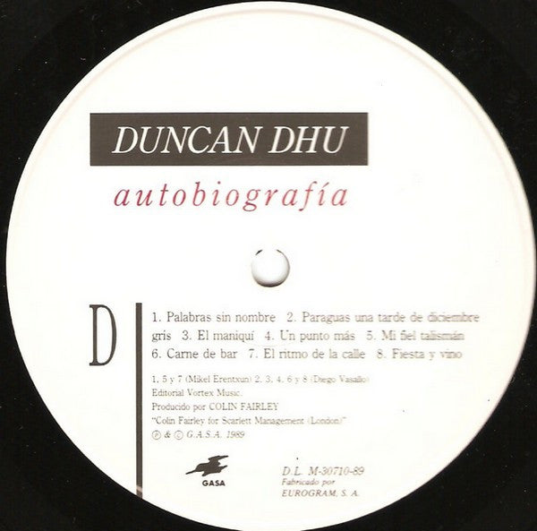 Duncan Dhu -Autobiografía ‎