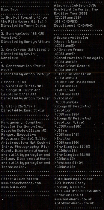 Depeche Mode -Videos 86>98 +