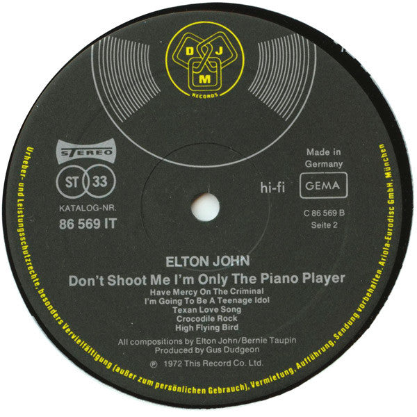 Elton John -Don't Shoot Me I'm Only The Piano Player