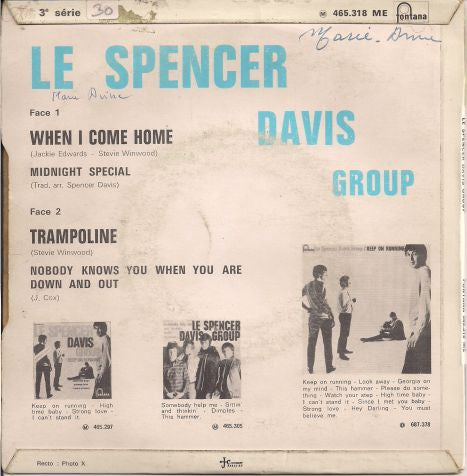 Le Spencer Davis Group* -When I Come Home
