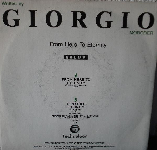 Colby Written By Giorgio Moroder -From Here To Eternity