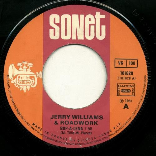 Jerry Williams & Roadwork -Bop-A-Lena / Wo-Bop Baby