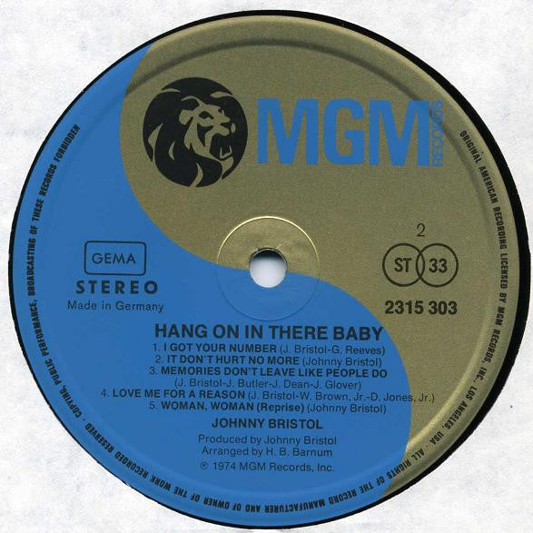 Johnny Bristol -Hang On In There Baby