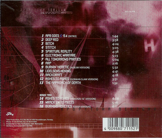 Apoptygma Berzerk -The Apopcalyptic Manifesto