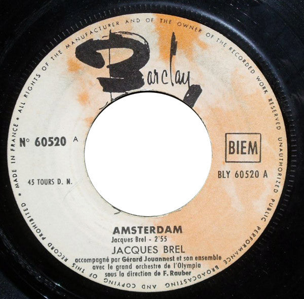 Jacques Brel -Amsterdam / Les Jardins Du Casino