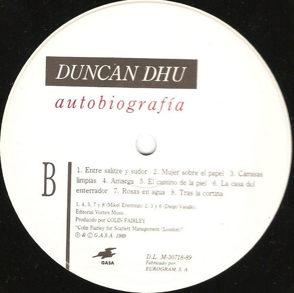 Duncan Dhu -Autobiografía ‎
