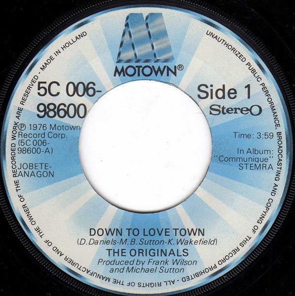 The Originals - Down To Love Town