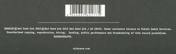Nick Cave & The Bad Seeds -Push The Sky Away