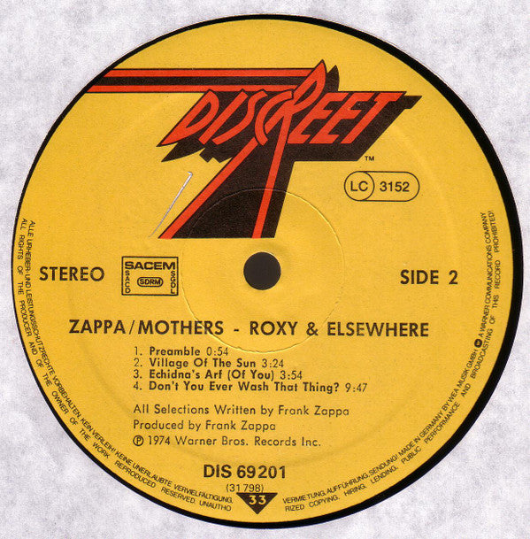 Zappa* / Mothers* -Roxy & Elsewhere