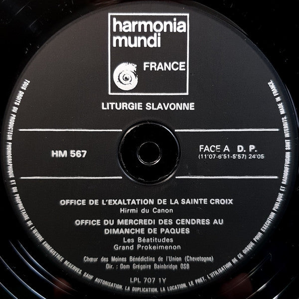 Choeur Des Moines Bénédictins De L'Union Chevetogne* -Chants De La Liturgie Slavonne