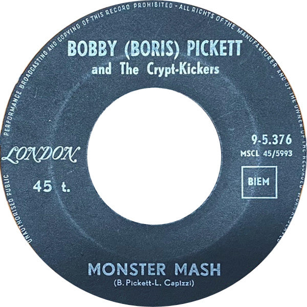 Bobby (Boris) Pickett And The Crypt-Kickers -Monster Mash