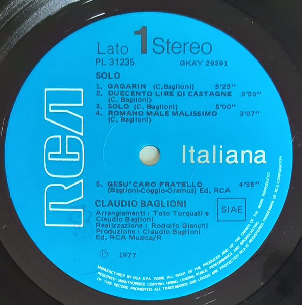 Claudio Baglioni -Solo