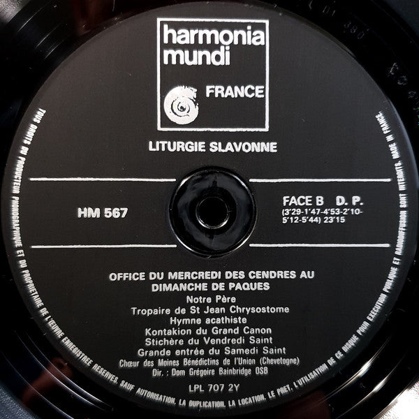 Choeur Des Moines Bénédictins De L'Union Chevetogne* - Chants De La Liturgie Slavonne