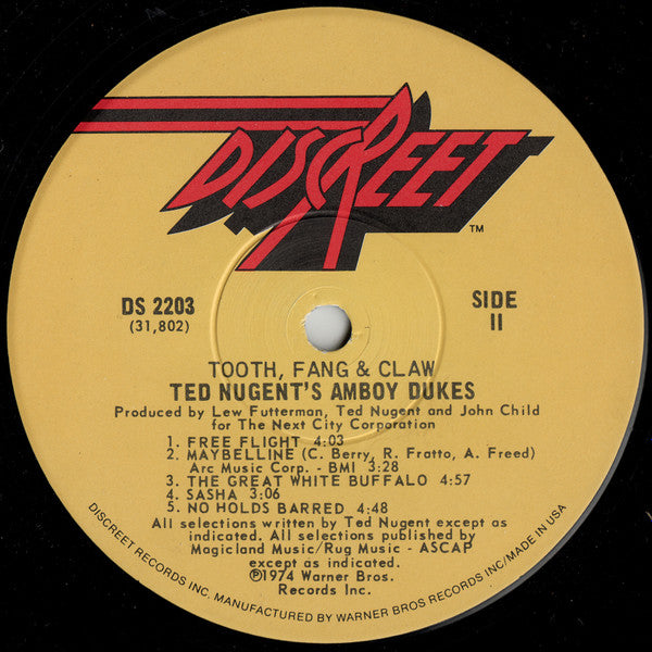 Ted Nugent's Amboy Dukes* -Tooth, Fang & Claw