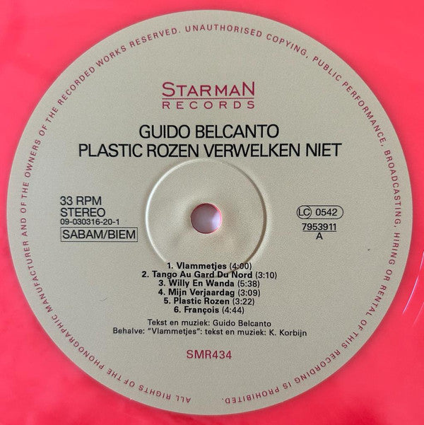 Guido Belcanto -Plastic Rozen Verwelken Niet