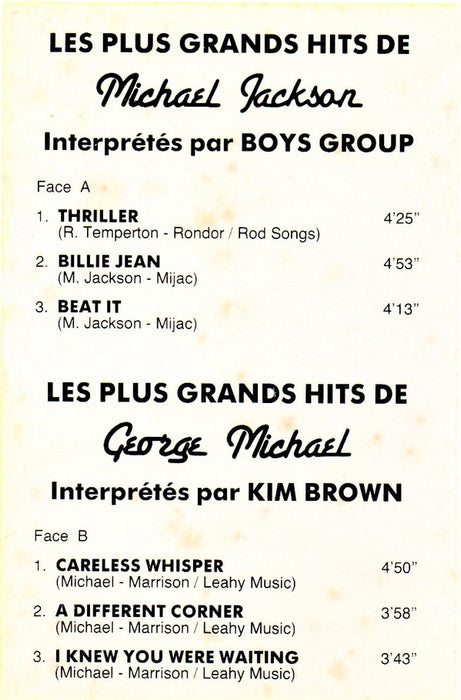 Boys Group, Kim Brown - Super Présente Les Plus Grands Hits De Michael Jackson Et De George Michael