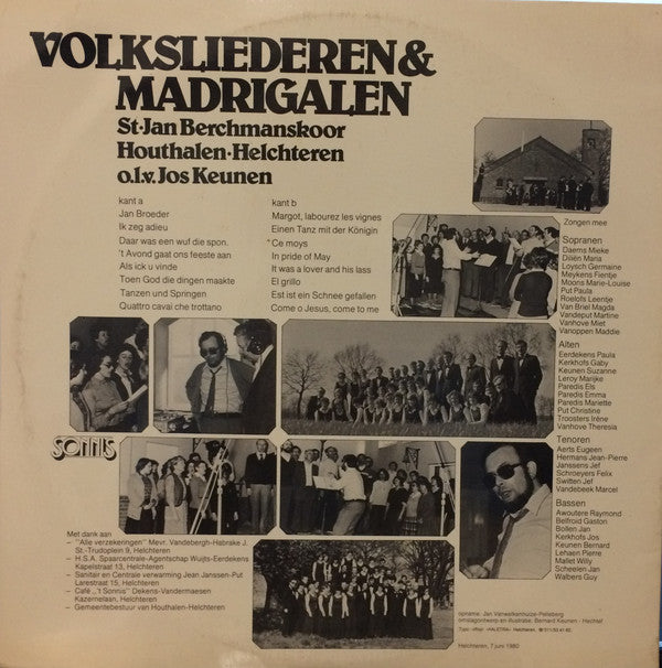 O.l.v.*, Jos Keunen - Volksliederen &amp; Madrigalen
