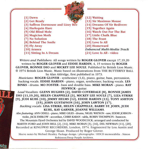 Roger Glover And Guests -The Butterfly Ball And The Grasshopper's Feast (25th Anniversary Collectors Edition)