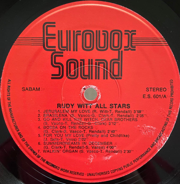 Rudy Witt All Stars, Eddy Cap & His Brilliant Brass -Eurovox Sound 1