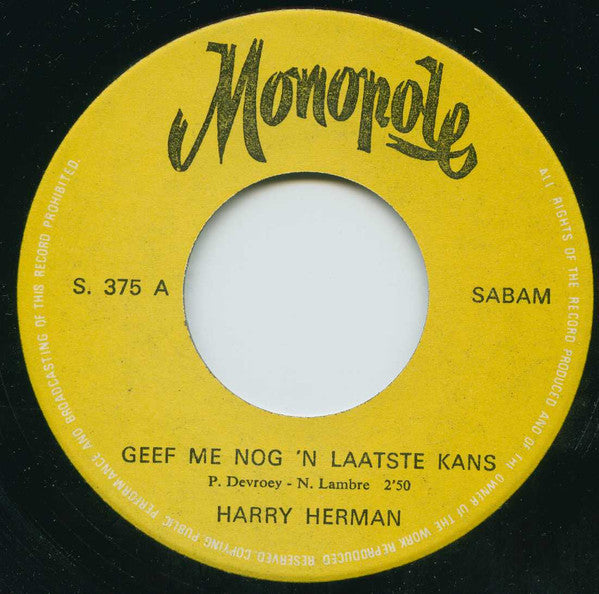 Harry Herman -Geef Me Nog 'n Laatste Kans / Mary-Lou