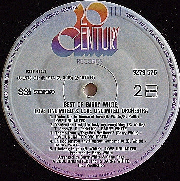 Barry White, Love Unlimited & Love Unlimited Orchestra -Best Of Barry White, Love Unlimited / Love Unlimited Orchestra