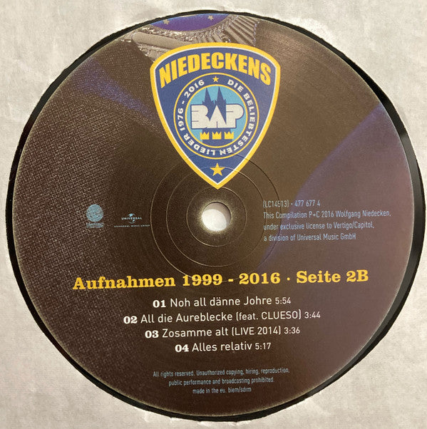 Niedeckens BAP* -Die Beliebtesten Lieder Vol.2 1999 - 2016