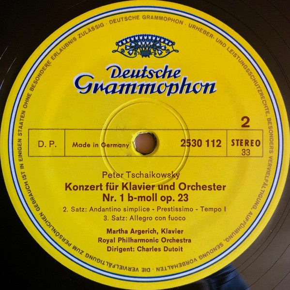 Tschaikowsky* – Martha Argerich · Charles Dutoit, Royal Philharmonic Orchestra -Klavierkonzert Nr. 1 B-Moll = Piano Concerto No. 1 In B Flat Minor