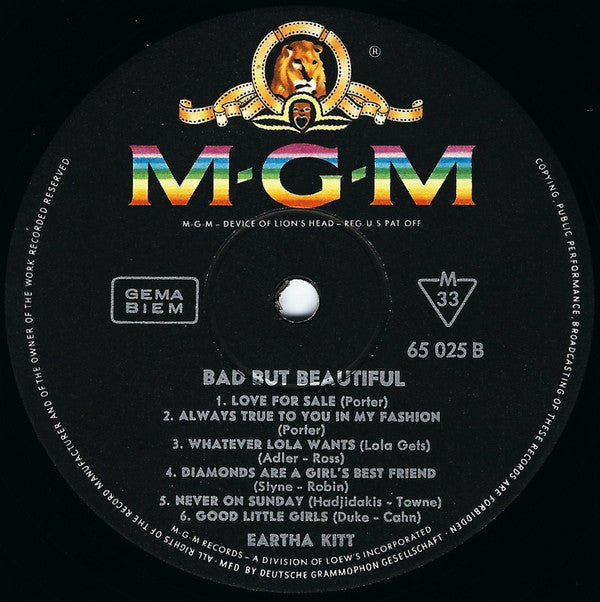 Eartha Kitt -Bad But Beautiful