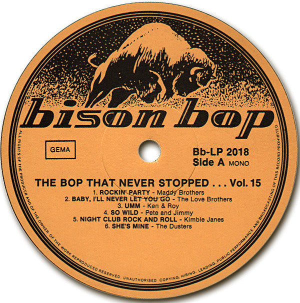 Various -Bison Bop: The Bop That Never Stopped - For A Real Rockin' Cat Volume 15