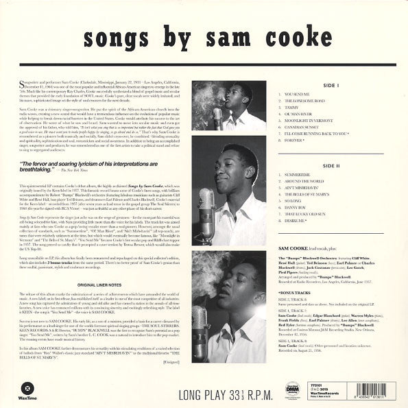 Sam Cooke / Bumps Blackwell Orchestra -Songs By Sam Cooke