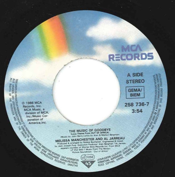 Melissa Manchester And Al Jarreau -The Music Of Goodbye (Love Theme From Out Of Africa)