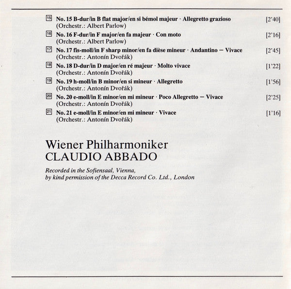 Johannes Brahms - Wiener Philharmoniker, Claudio Abbado -21 Ungarische Tänze - Hungarian Dances - Danses Hongroises